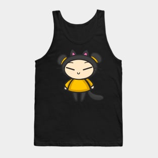 Yellow Black Cat Pucca Tank Top